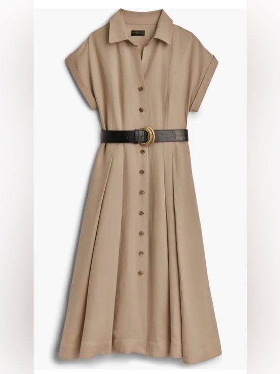 Donna Karan Dresses & Skirts - Donna Karan Beige Shirt Midi Dress size 8